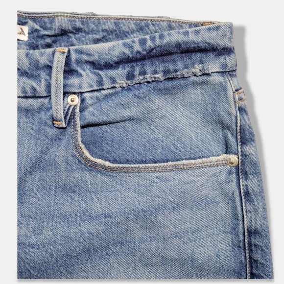 Good American Good Boy Twisted Slit Ankle Jeans Women's size 14 / 32 High Rise - Picture 5 of 16